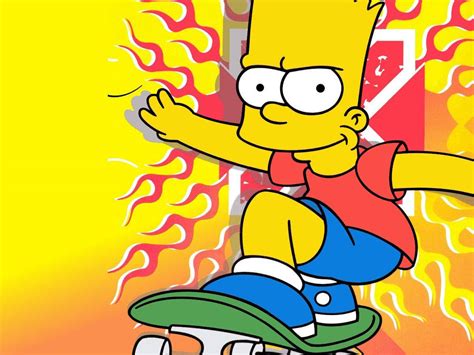 Download Cool Bart Simpson On Skateboard Wallpaper | Wallpapers.com