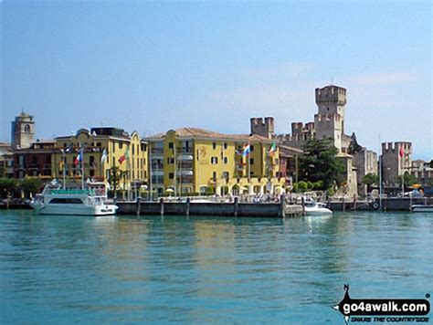 Sirmione Port and Castle from the Desenzano del Garda Ferry, Lake Garda in Lombardia (Lombardy ...