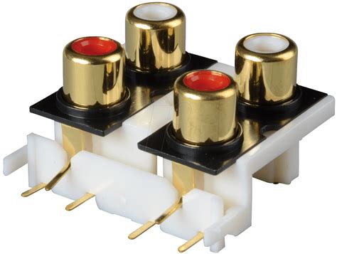 CBP 4: RCA connector, PCB, 4-fold at reichelt elektronik