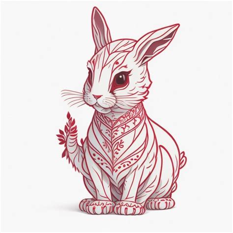 Premium AI Image | A drawing of a rabbit with the word rabbit on it