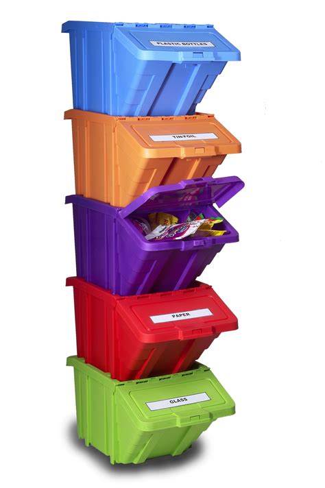 Fun and stackable Recycle bin | Recycling bins, Stackable storage bins, Organisation hacks