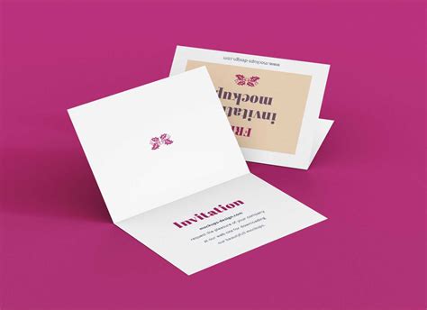 Free A7 Bi-Fold Greeting / Invitation Card Mockup Psd Set throughout ...