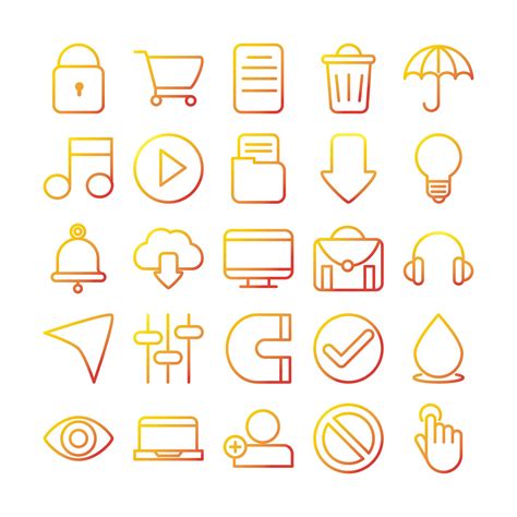 interface internet web technology digital icons set 2555869 Vector Art ...