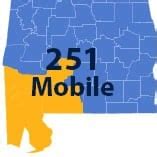 Mobile Alabama 251 Area Code - 4Voice