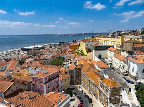 View over Old Town, Lisbon, Portugal stock photo