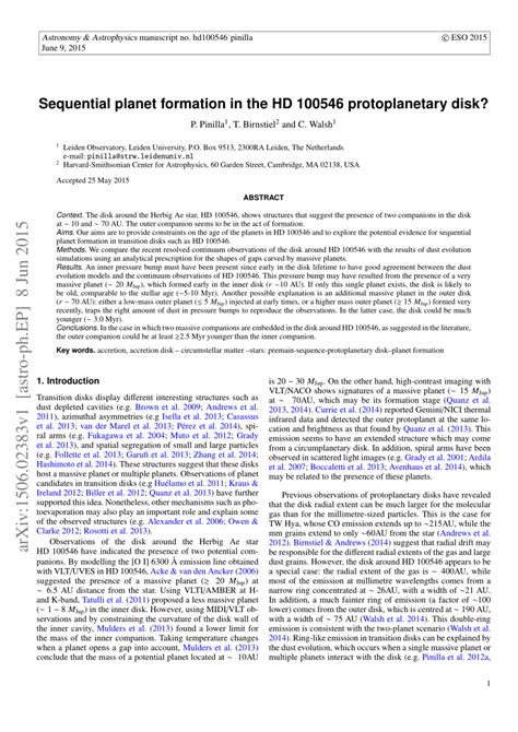 (PDF) Sequential planet formation in the HD 100546 protoplanetary disk?