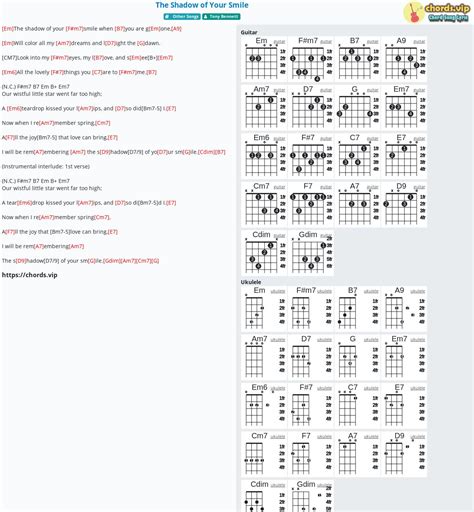 Chord: The Shadow of Your Smile - tab, song lyric, sheet, guitar, ukulele | chords.vip