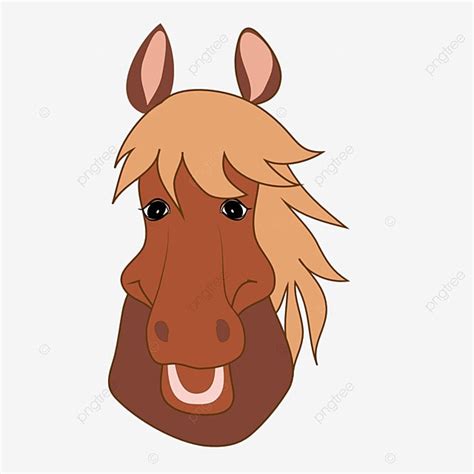 Cute Horse Head Clipart PNG Images, Cartoon Hand Drawn Cute Animal ...