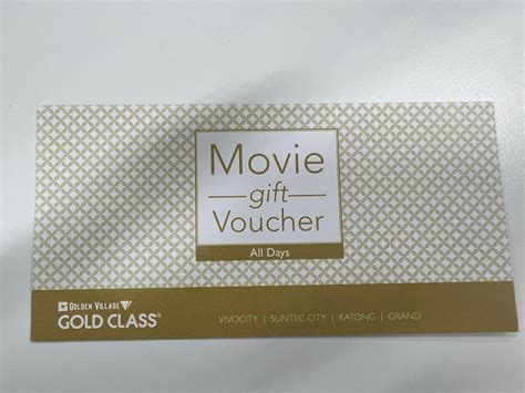 Golden Village Gold Class Movie Gift Voucher, Tickets & Vouchers, Vouchers on Carousell