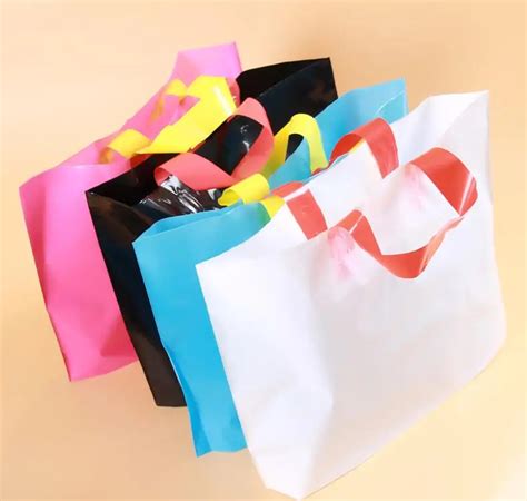 Custom Plastic Shopping Bags With Handles Clothes Packaging Gift Bag ...