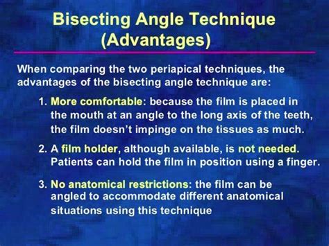 Bisecting angle technique