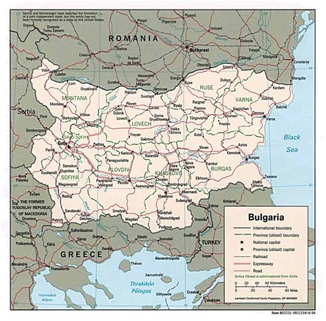 Political and administrative map of Bulgaria - 1994 | Bulgaria | Europe ...