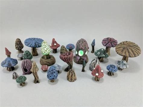 Mushrooms Set Dnd Miniature Terrain Dungeons and Dragons, D&D, Warhammer 40k, Wargaming ...