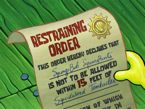 Restraining order | Encyclopedia SpongeBobia | Fandom