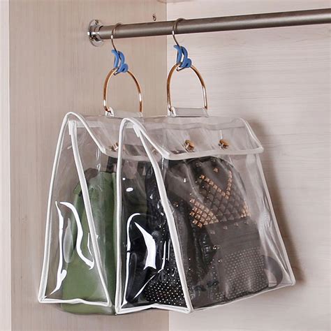 2019 New PVC Handbag Purse Storage Bag Wardrobe Closet Organizer Dustproof Hanging Handbag ...