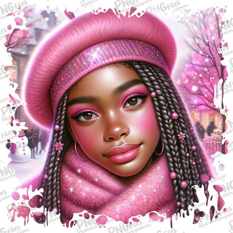 9x Black Girl Bundle Sublimation Design PNG, Digital Download, Merry Christmas Clip Art, Messy ...