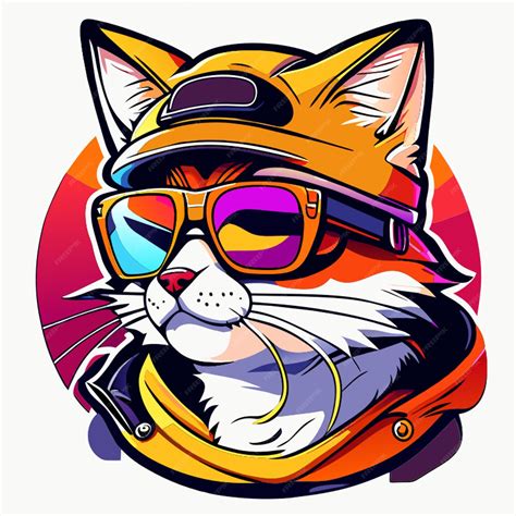 Premium Vector | Graffiti art a cool cat with sunglasses front white background epic instagram ...