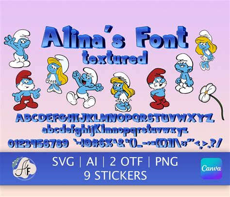 Alina's Real Font Smurfs Textured Font SVG PNG OTF - Etsy