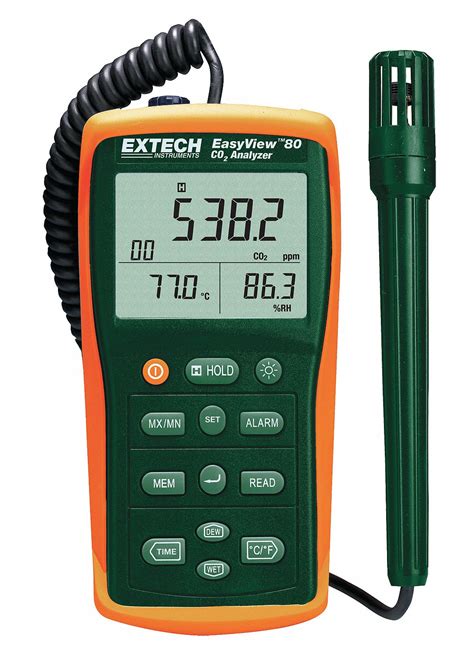 EXTECH Indoor Air Analyzer, 1 to 6000 PPM CO2 - 1VXT4|EA80 - Grainger