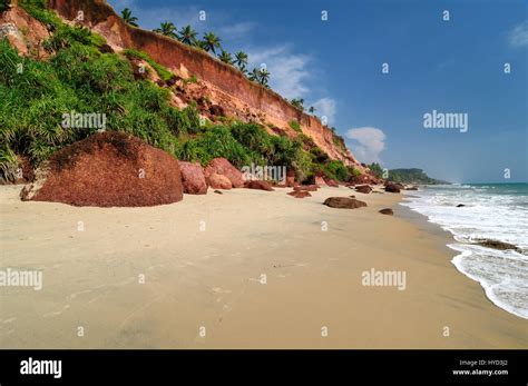 Exotic cliff beach in Varkala. Kerala. India Stock Photo - Alamy