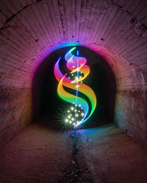 Light Painting in a Tunnel [OC] [1200x1500] more info in comments : r ...