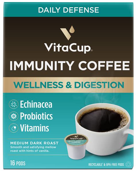 VitaCup Immunity Coffee Pods Compatible w/ K-Cup Brewers, 16 Ct - Walmart.com