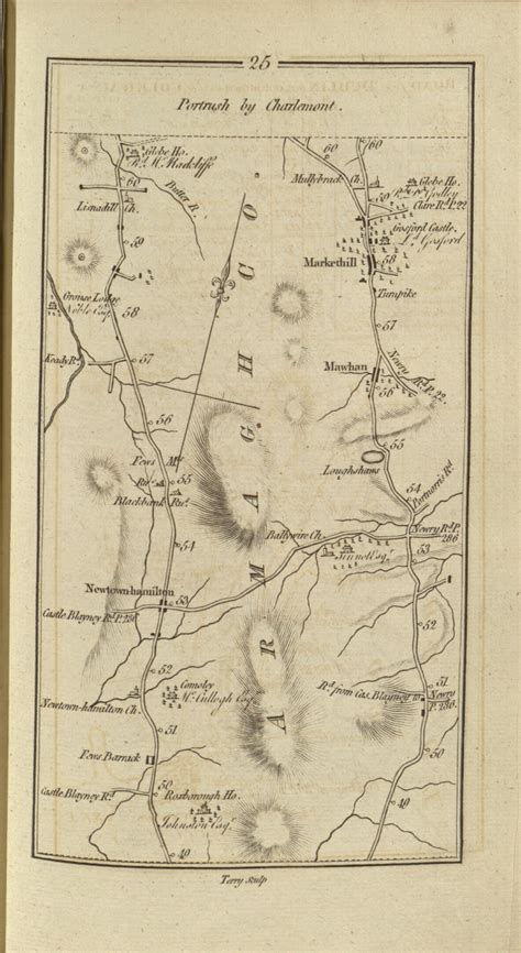 025 Portrush Charlemont - Ireland 1777 Road Atlas - OLD MAPS