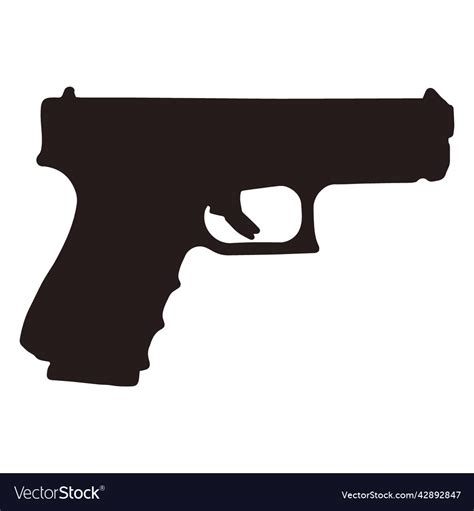 Glock pistol grey silhouette high quality Vector Image