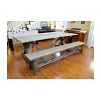 8' Rustic Farmhouse Table - Rustic - Dining Tables - other metro - by James and James Furniture