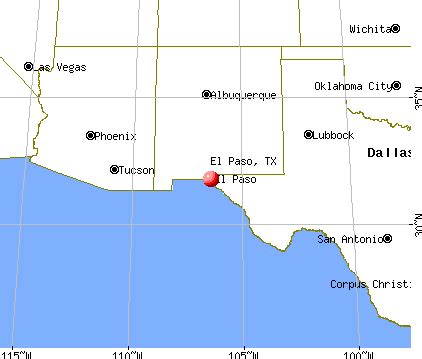 El Paso Texas Map - United States