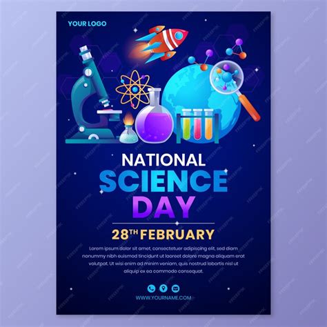 Free Vector | Gradient national science day vertical poster template