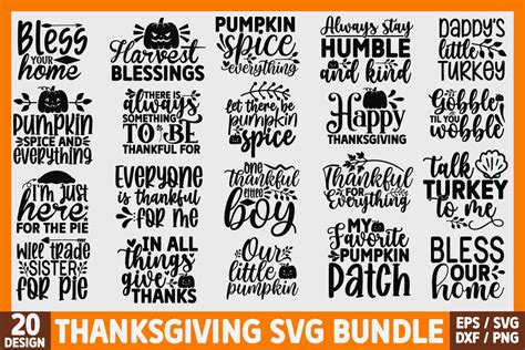 Thanksgiving SVG Bundle Cut File - So Fontsy