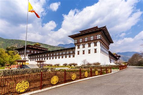 The Royal Palace in Thimpu in Bhutan. Stock Image - Image of carvings ...