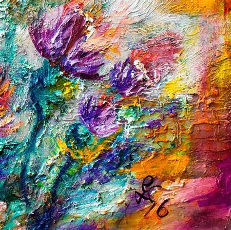 Impressionist Thistles Textured Oil Painting Buy Impressionist Art Today