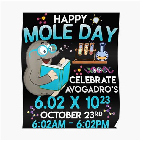 "Happy Mole Day October 23rd Chemistry Gift" Poster for Sale by McKeePenton | Redbubble