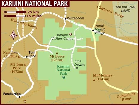 Map of Karijini National Park