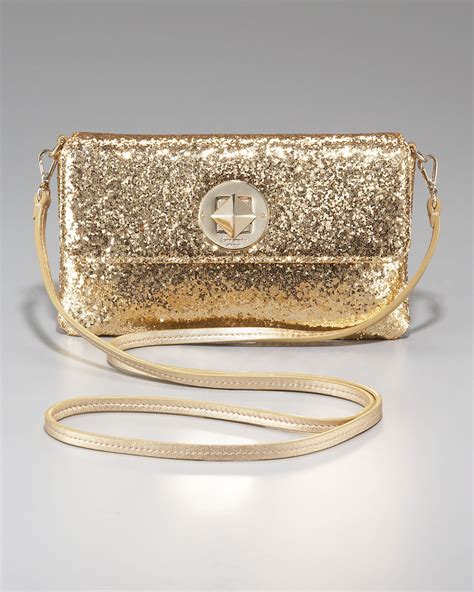 Kate Spade Glitter Missy Clutch in Gold | Lyst