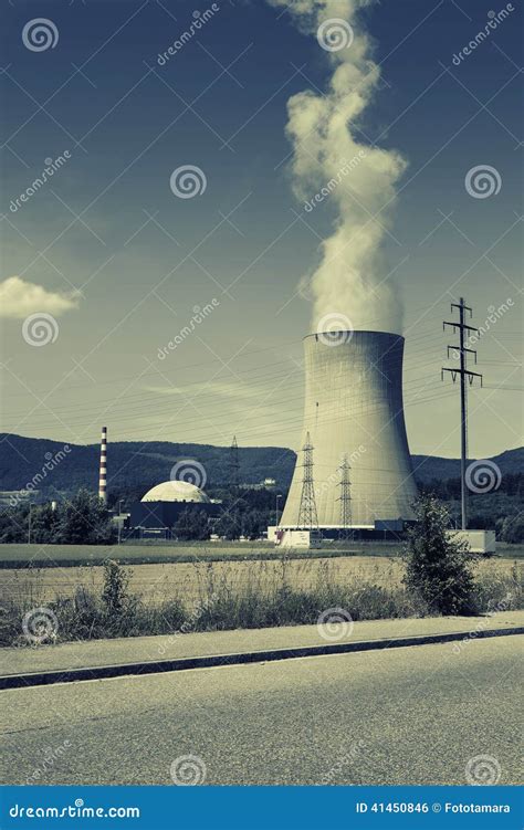 Nuclear Power Station, Cooling Tower Stock Photo - Image of grass ...