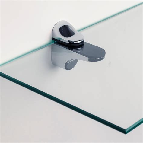 Glass Floating Shelf with Chrome Brackets 24 x 6" – Danya B.