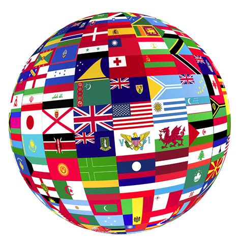Flags World Map Globe