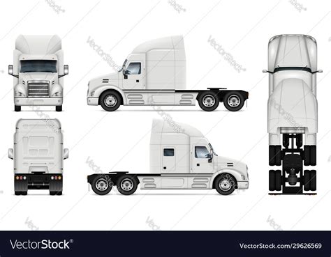 White truck template Royalty Free Vector Image