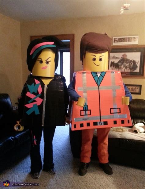 Lego Movie Emmet & Wyldstyle Costumes | No-Sew DIY Costumes