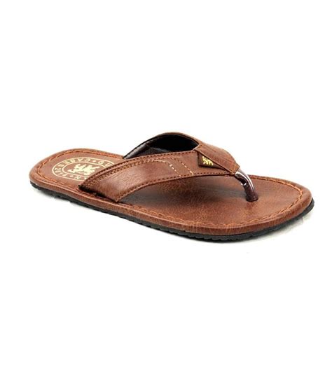 16% OFF on Guardian Brown Leather Flip Flops For Men on Snapdeal | PaisaWapas.com