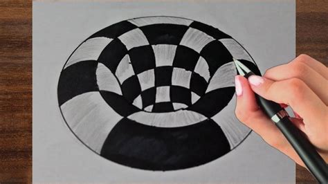 How To Draw 3d Hole ! Very easy Anamorphic Illusion ! Optical Illusion Drawing - YouTube ...