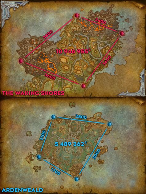 Size comparison of Ardenweald & The Waking Shores. Roughly 2 times bigger : r/wow