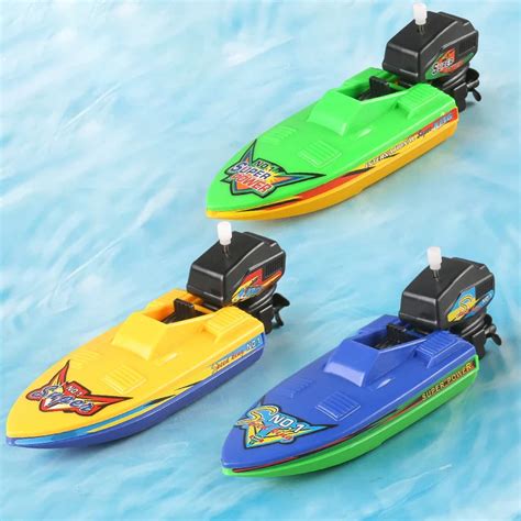 1Pc Kids Speed Boat Ship Wind Up Toy Bath Toys Shower Toys Float In ...