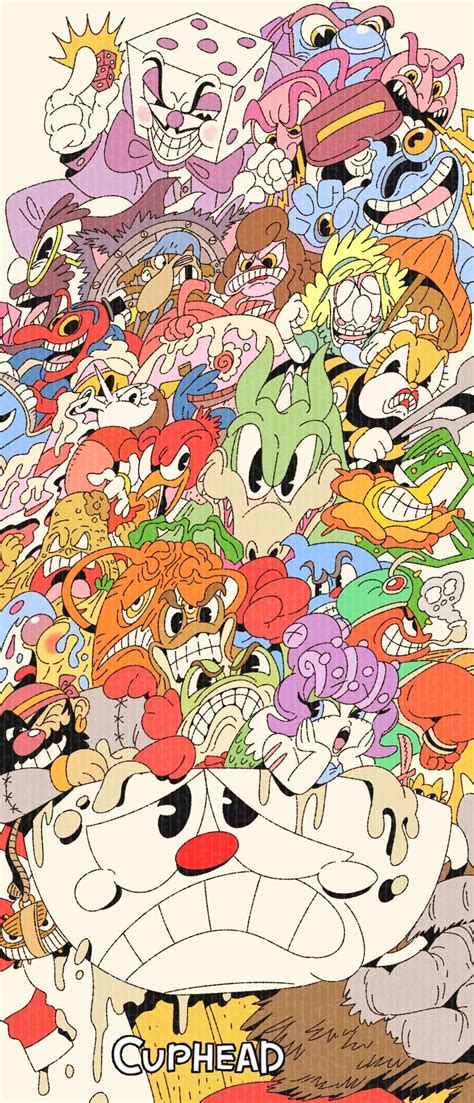 Cuphead and all the bosses; wonderful illustration | Cartoon video games, Art, Game art