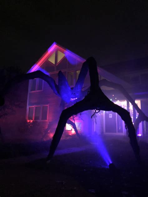 My neighbors constructed a massive Mind Flayer decoration in front of their house for Halloween ...