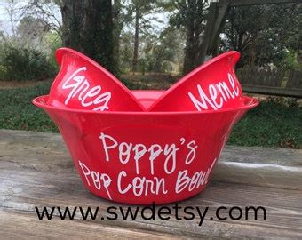 personalized popcorn bowl – Etsy