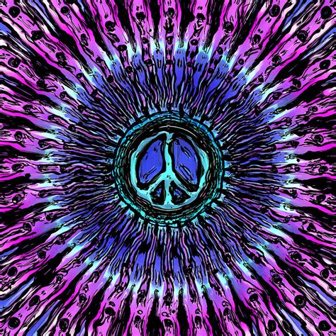 Abstract Peace Sign Digital Art by David G Paul